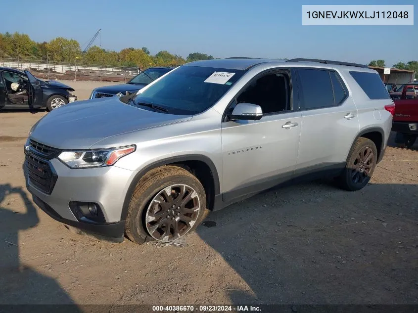 2020 Chevrolet Traverse Awd Rs VIN: 1GNEVJKWXLJ112048 Lot: 40386670