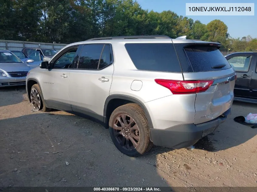 2020 Chevrolet Traverse Awd Rs VIN: 1GNEVJKWXLJ112048 Lot: 40386670