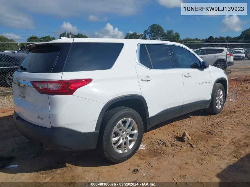 2020 Chevrolet Traverse Fwd Ls VIN: 1GNERFKW9LJ139923 Lot: 40386876