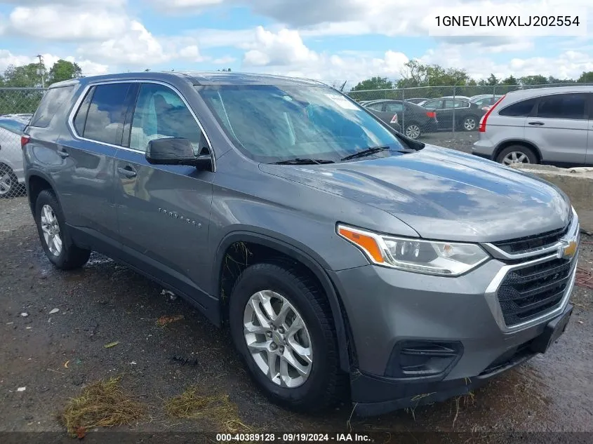 2020 Chevrolet Traverse Awd 1Fl VIN: 1GNEVLKWXLJ202554 Lot: 40389128