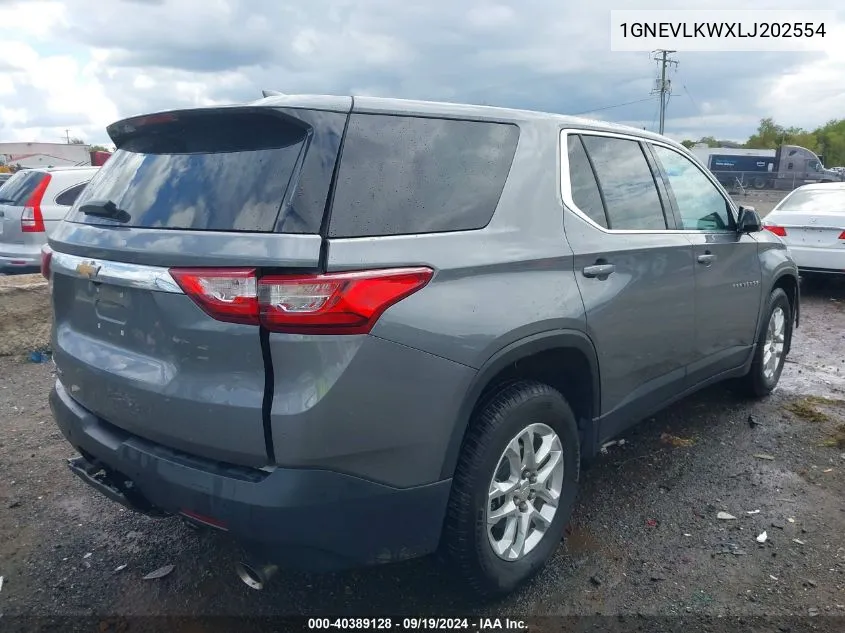 2020 Chevrolet Traverse Awd 1Fl VIN: 1GNEVLKWXLJ202554 Lot: 40389128