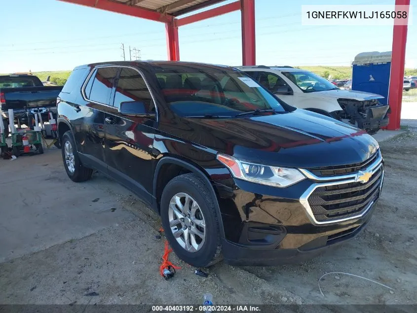 2020 Chevrolet Traverse Fwd Ls VIN: 1GNERFKW1LJ165058 Lot: 40403192