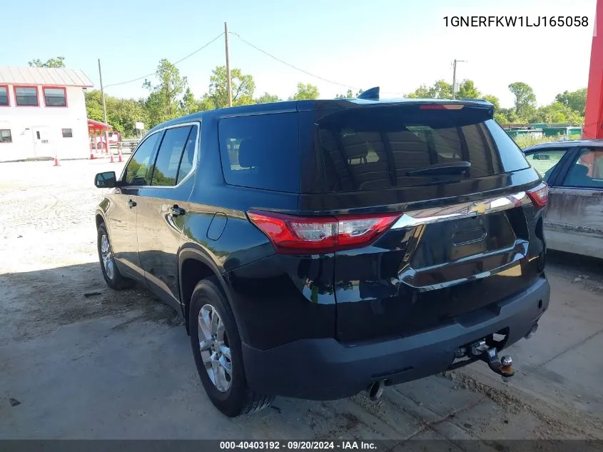 1GNERFKW1LJ165058 2020 Chevrolet Traverse Fwd Ls