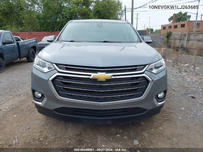 2020 Chevrolet Traverse Awd Lt Cloth VIN: 1GNEVGKW1LJ263685 Lot: 40444381