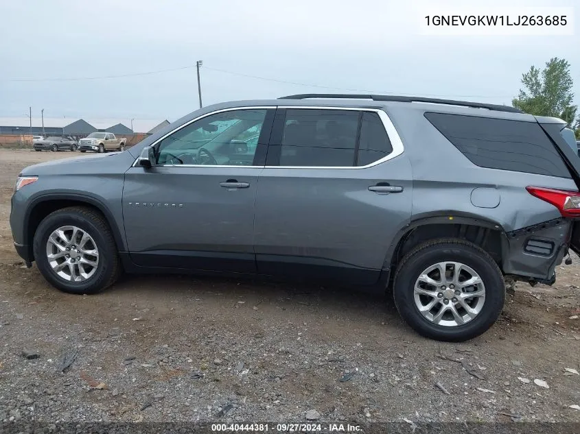 2020 Chevrolet Traverse Awd Lt Cloth VIN: 1GNEVGKW1LJ263685 Lot: 40444381