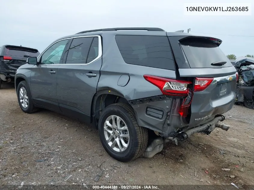 2020 Chevrolet Traverse Awd Lt Cloth VIN: 1GNEVGKW1LJ263685 Lot: 40444381