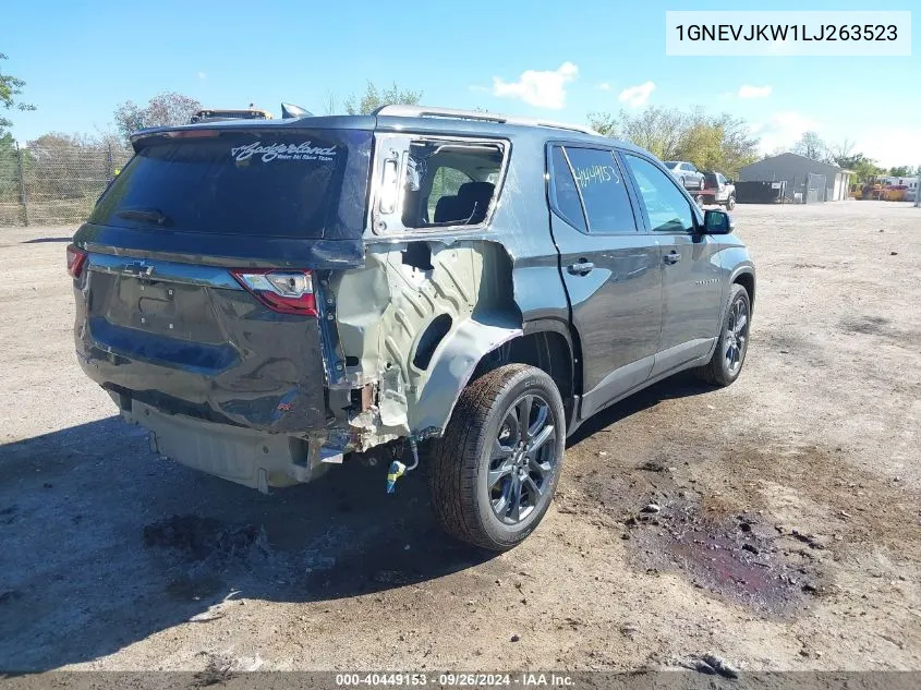 2020 Chevrolet Traverse Awd Rs VIN: 1GNEVJKW1LJ263523 Lot: 40449153