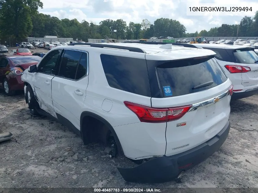 2020 Chevrolet Traverse Fwd Lt Cloth VIN: 1GNERGKW3LJ299494 Lot: 40457783