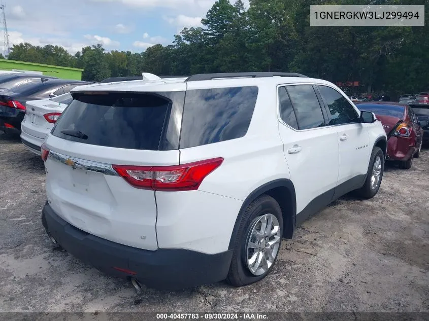 2020 Chevrolet Traverse Fwd Lt Cloth VIN: 1GNERGKW3LJ299494 Lot: 40457783