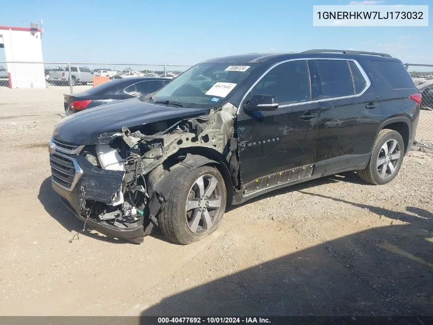 2020 Chevrolet Traverse Fwd Lt Leather VIN: 1GNERHKW7LJ173032 Lot: 40477692