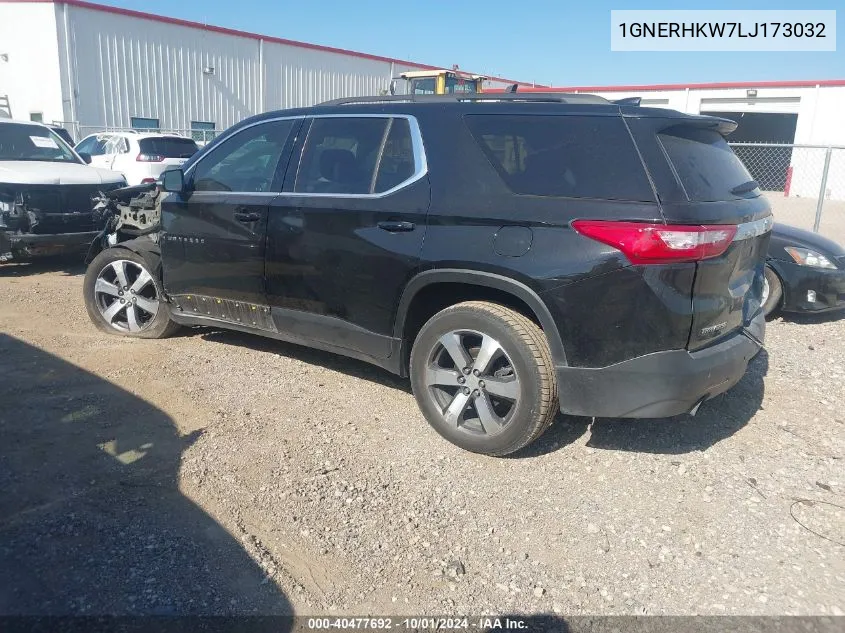 1GNERHKW7LJ173032 2020 Chevrolet Traverse Fwd Lt Leather