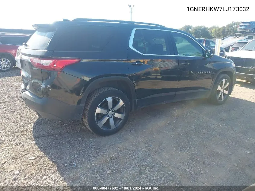 2020 Chevrolet Traverse Fwd Lt Leather VIN: 1GNERHKW7LJ173032 Lot: 40477692