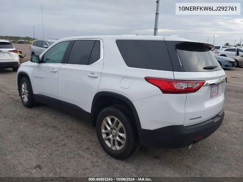 1GNERFKW6LJ292761 2020 Chevrolet Traverse Ls