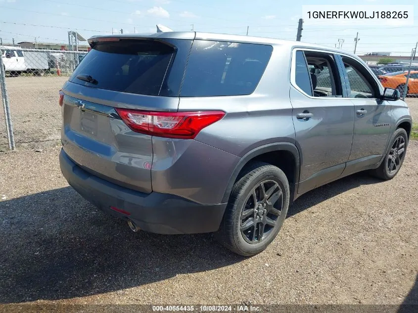 2020 Chevrolet Traverse Fwd Ls VIN: 1GNERFKW0LJ188265 Lot: 40554435