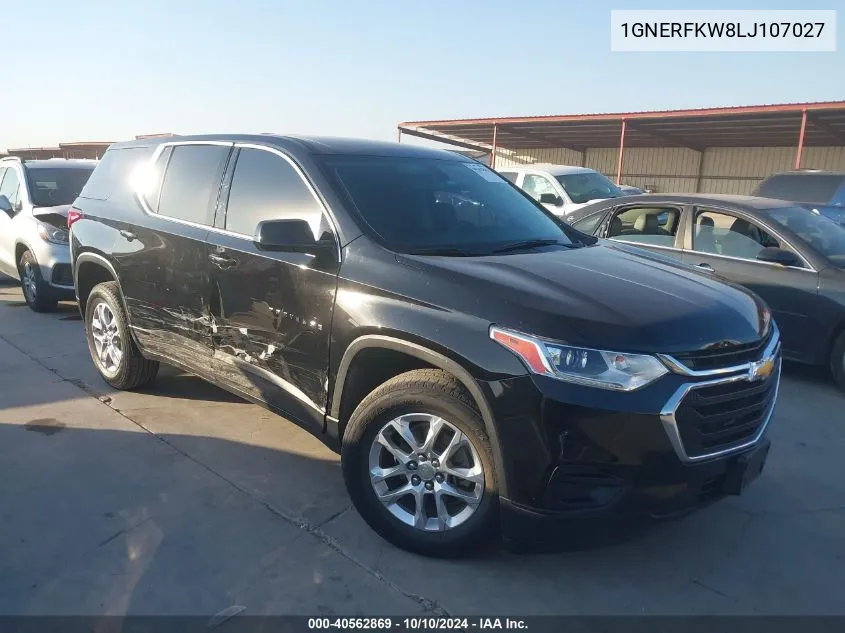 2020 Chevrolet Traverse Fwd Ls VIN: 1GNERFKW8LJ107027 Lot: 40562869