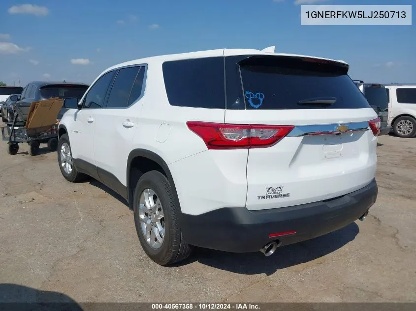 2020 Chevrolet Traverse Fwd Ls VIN: 1GNERFKW5LJ250713 Lot: 40567358