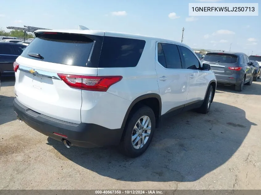 2020 Chevrolet Traverse Fwd Ls VIN: 1GNERFKW5LJ250713 Lot: 40567358