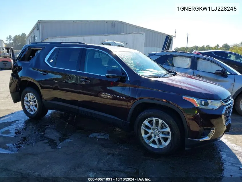 2020 Chevrolet Traverse Fwd Lt Cloth VIN: 1GNERGKW1LJ228245 Lot: 40571091