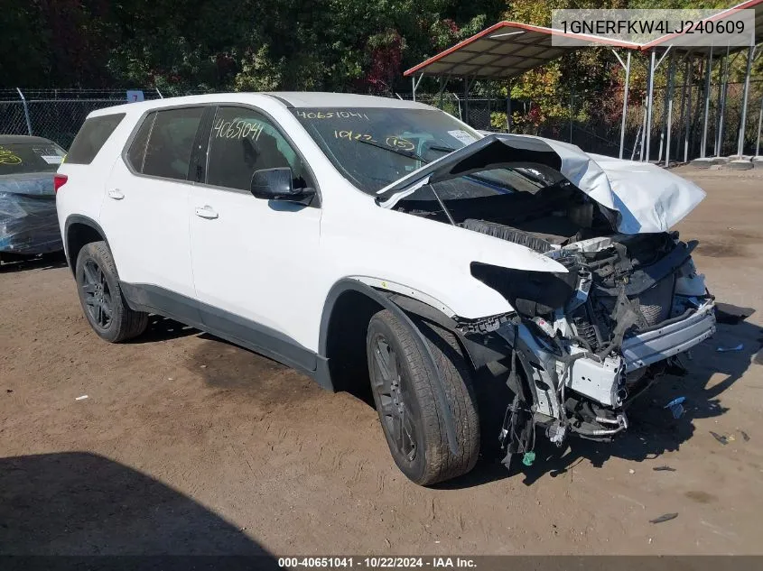 2020 Chevrolet Traverse Fwd Ls VIN: 1GNERFKW4LJ240609 Lot: 40651041