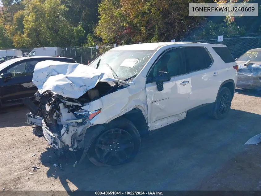 2020 Chevrolet Traverse Fwd Ls VIN: 1GNERFKW4LJ240609 Lot: 40651041