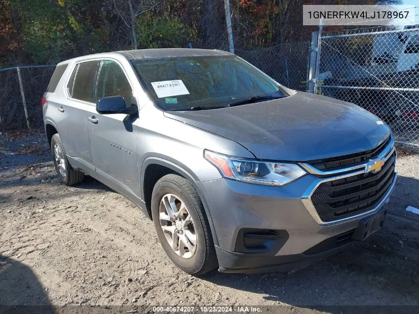 2020 Chevrolet Traverse Fwd Ls VIN: 1GNERFKW4LJ178967 Lot: 40674207