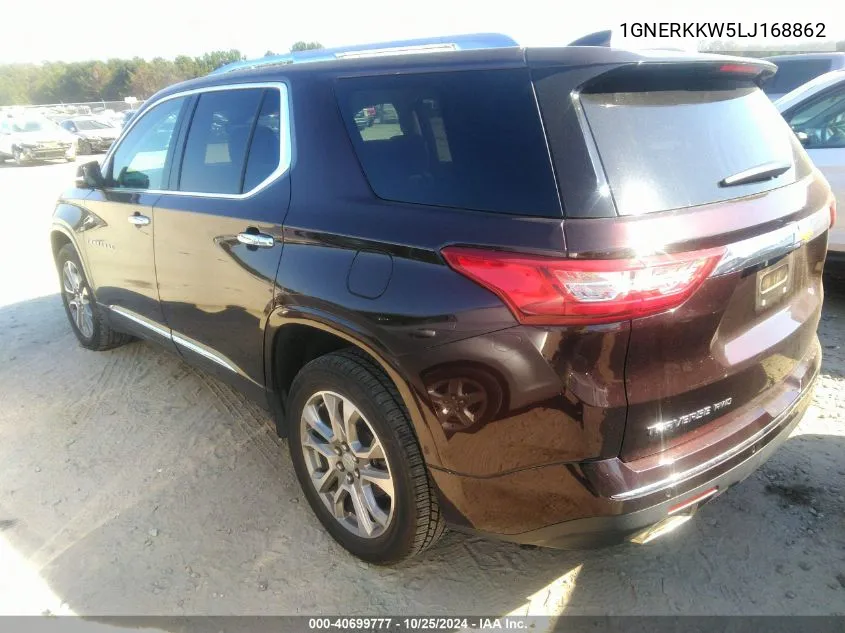 2020 Chevrolet Traverse Fwd Premier VIN: 1GNERKKW5LJ168862 Lot: 40699777