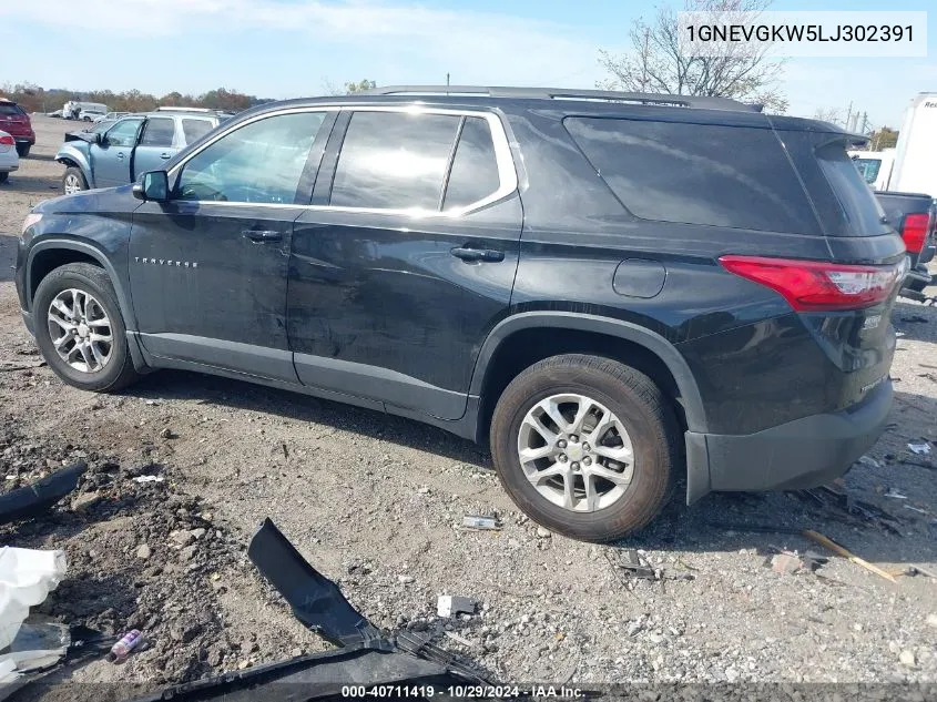 2020 Chevrolet Traverse Awd Lt Cloth VIN: 1GNEVGKW5LJ302391 Lot: 40711419