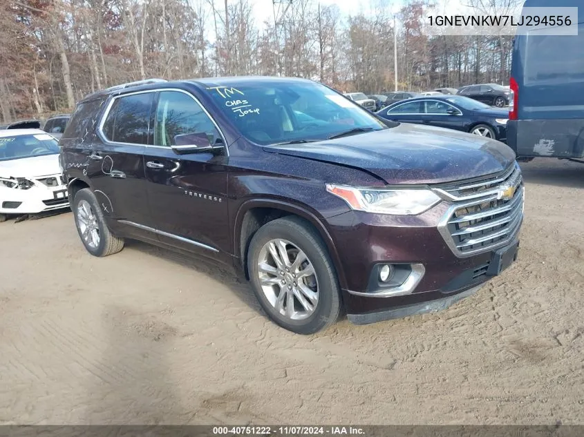 2020 Chevrolet Traverse Awd High Country VIN: 1GNEVNKW7LJ294556 Lot: 40751222