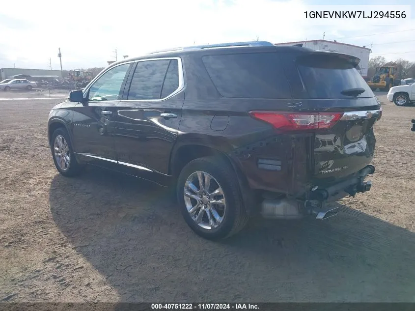 2020 Chevrolet Traverse Awd High Country VIN: 1GNEVNKW7LJ294556 Lot: 40751222