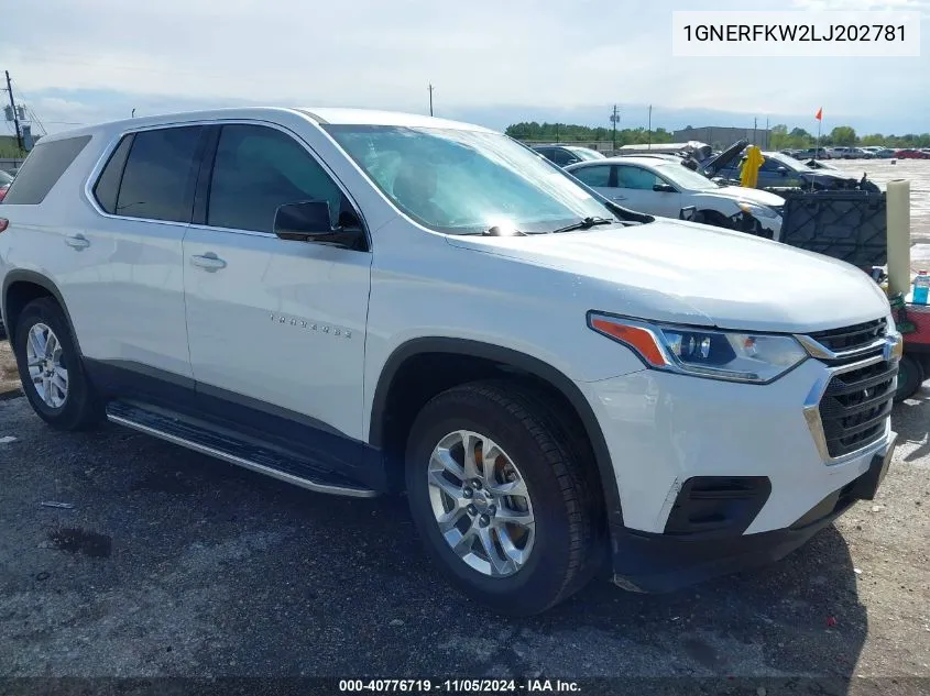 2020 Chevrolet Traverse Fwd Ls VIN: 1GNERFKW2LJ202781 Lot: 40776719