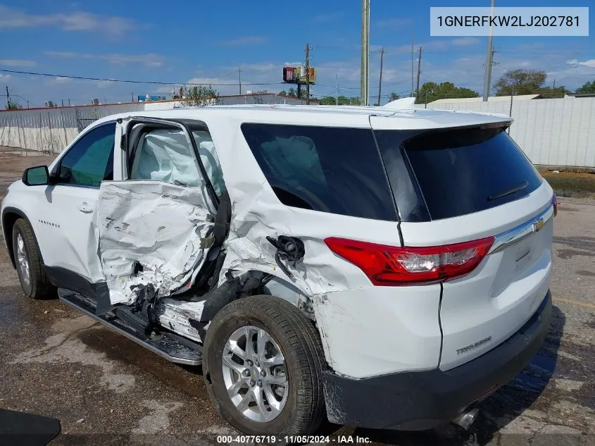 2020 Chevrolet Traverse Fwd Ls VIN: 1GNERFKW2LJ202781 Lot: 40776719