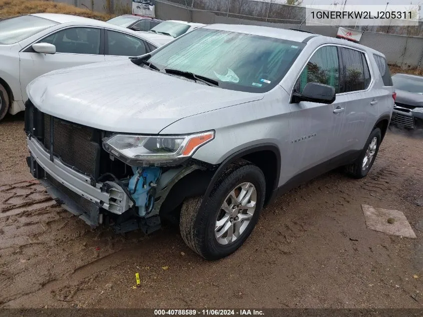 1GNERFKW2LJ205311 2020 Chevrolet Traverse Fwd Ls