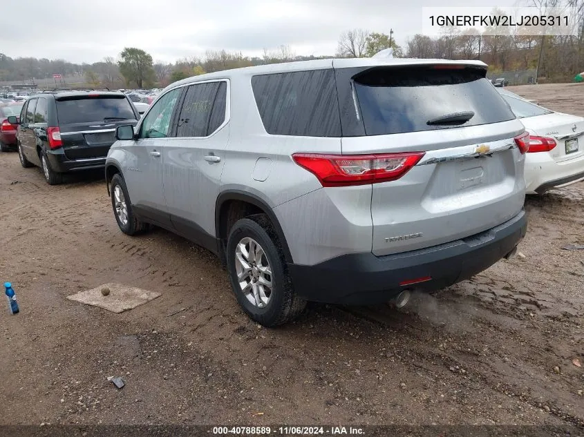 1GNERFKW2LJ205311 2020 Chevrolet Traverse Fwd Ls