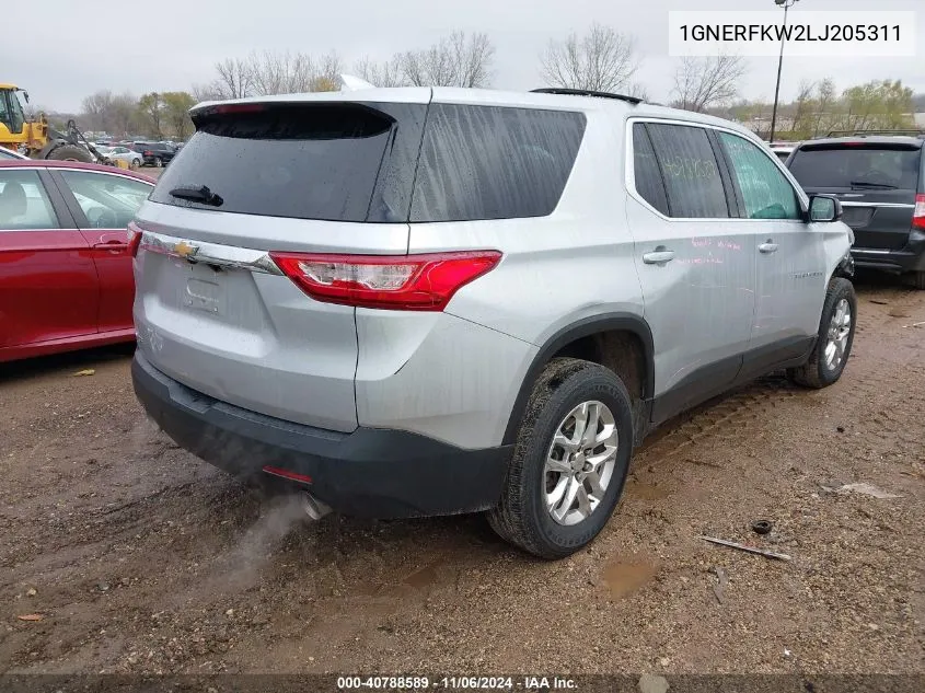 1GNERFKW2LJ205311 2020 Chevrolet Traverse Fwd Ls