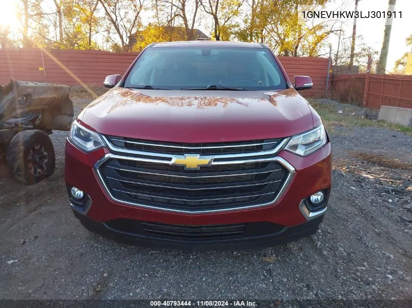 2020 Chevrolet Traverse Awd Lt Leather VIN: 1GNEVHKW3LJ301911 Lot: 40793444