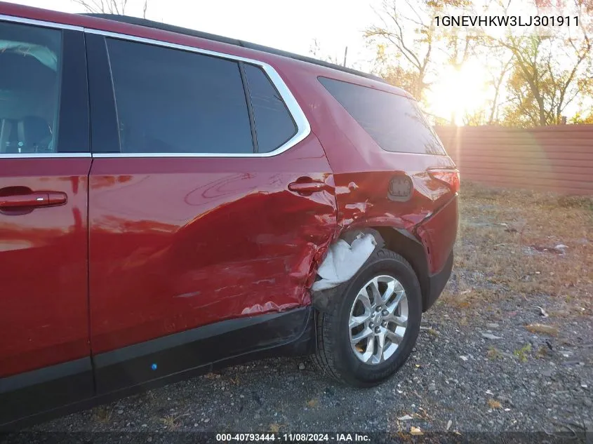 2020 Chevrolet Traverse Awd Lt Leather VIN: 1GNEVHKW3LJ301911 Lot: 40793444