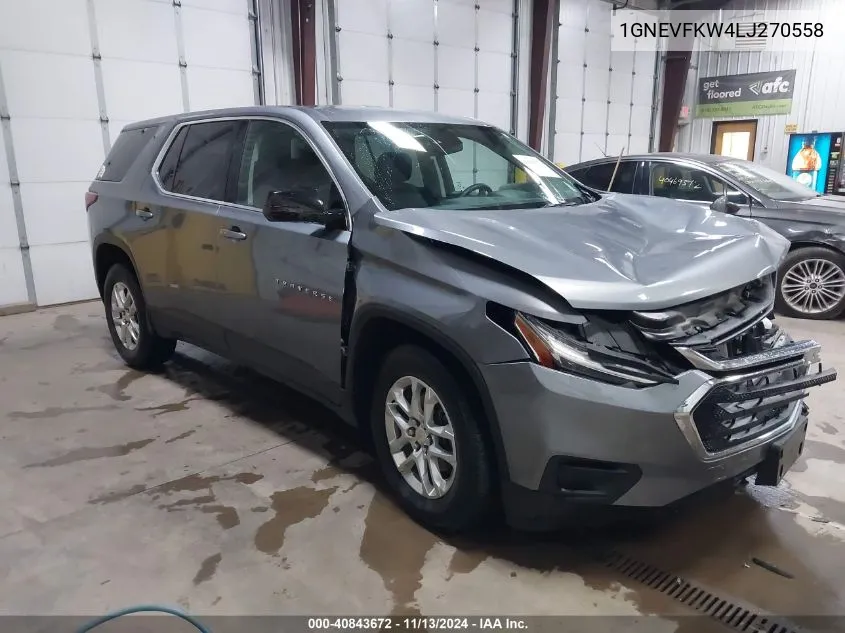 1GNEVFKW4LJ270558 2020 Chevrolet Traverse Awd Ls