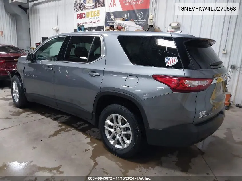 1GNEVFKW4LJ270558 2020 Chevrolet Traverse Awd Ls