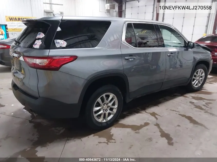 1GNEVFKW4LJ270558 2020 Chevrolet Traverse Awd Ls