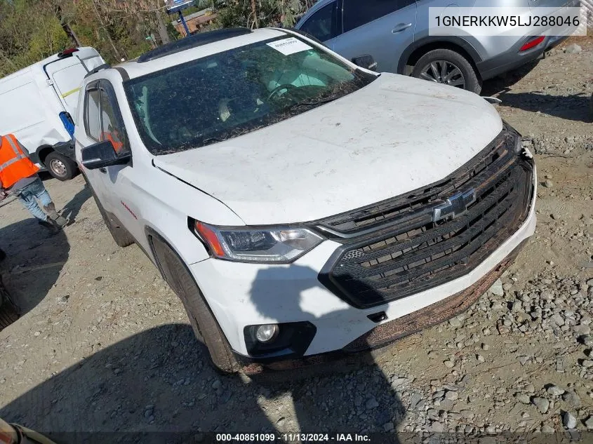 2020 Chevrolet Traverse Fwd Premier VIN: 1GNERKKW5LJ288046 Lot: 40851099