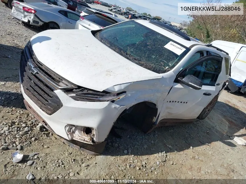 2020 Chevrolet Traverse Fwd Premier VIN: 1GNERKKW5LJ288046 Lot: 40851099