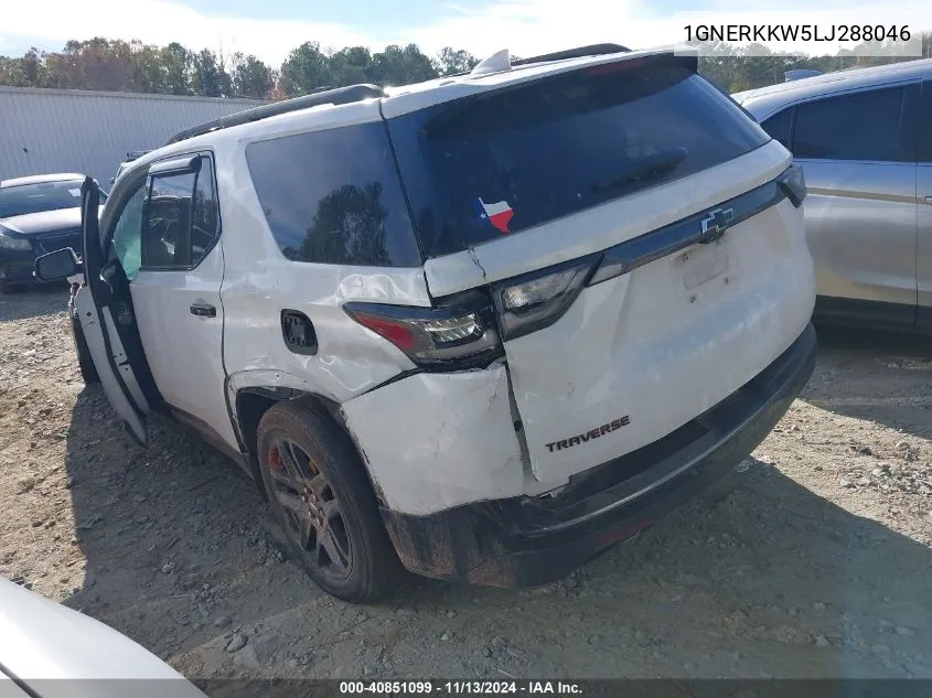 2020 Chevrolet Traverse Fwd Premier VIN: 1GNERKKW5LJ288046 Lot: 40851099