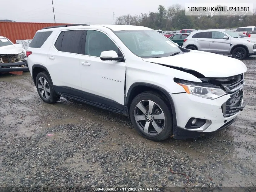 2020 Chevrolet Traverse Fwd Lt Leather VIN: 1GNERHKW8LJ241581 Lot: 40863801