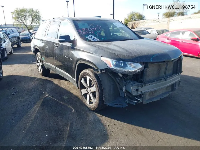 2020 Chevrolet Traverse Fwd Lt Leather VIN: 1GNERHKW6LJ196754 Lot: 40865893