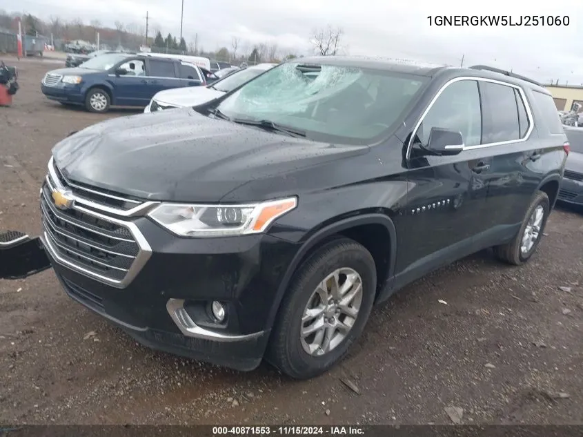 2020 Chevrolet Traverse Fwd Lt Cloth VIN: 1GNERGKW5LJ251060 Lot: 40871553