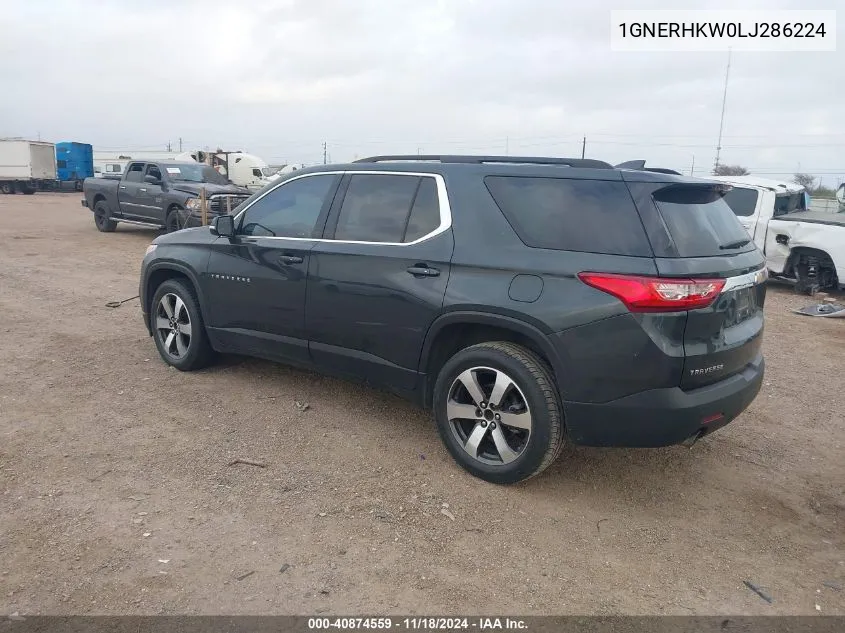 2020 Chevrolet Traverse Fwd Lt Leather VIN: 1GNERHKW0LJ286224 Lot: 40874559