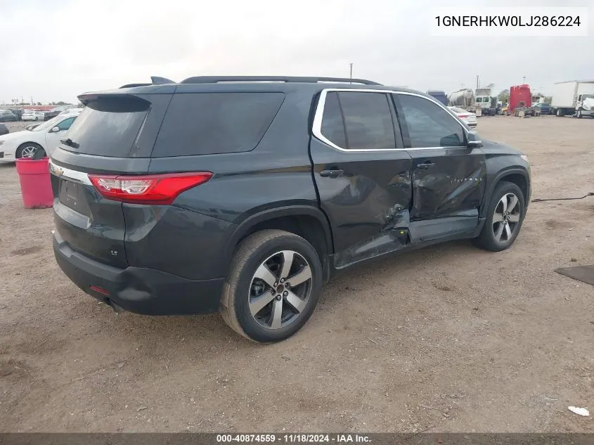 2020 Chevrolet Traverse Fwd Lt Leather VIN: 1GNERHKW0LJ286224 Lot: 40874559