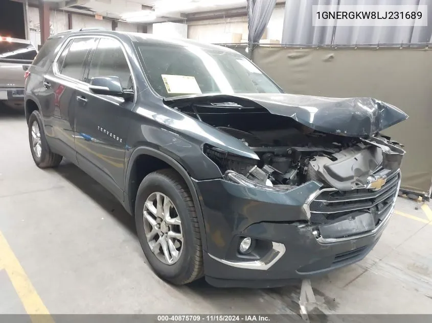 2020 Chevrolet Traverse Fwd Lt Cloth VIN: 1GNERGKW8LJ231689 Lot: 40875709