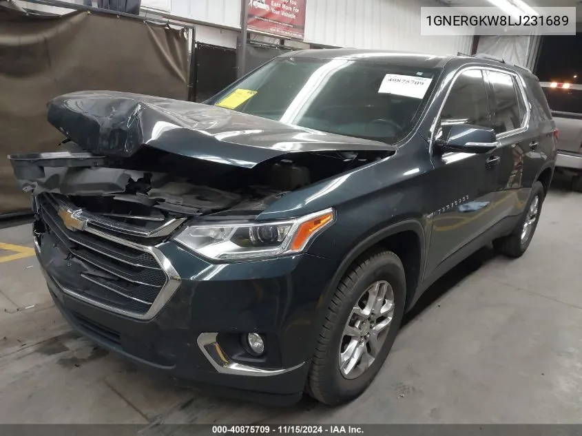 2020 Chevrolet Traverse Fwd Lt Cloth VIN: 1GNERGKW8LJ231689 Lot: 40875709