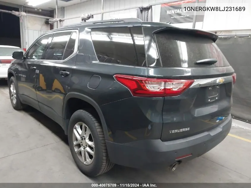 2020 Chevrolet Traverse Fwd Lt Cloth VIN: 1GNERGKW8LJ231689 Lot: 40875709